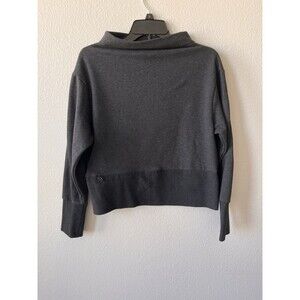 Nike Dri Fit Mock Neck Sweatshirt Women's Small Dark Gray Zip Front Pocket